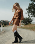 Organic Cotton Lined Shorts Toffee